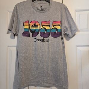 Disney Gray Short Sleeve Tee with Rainbow 1955 Design
